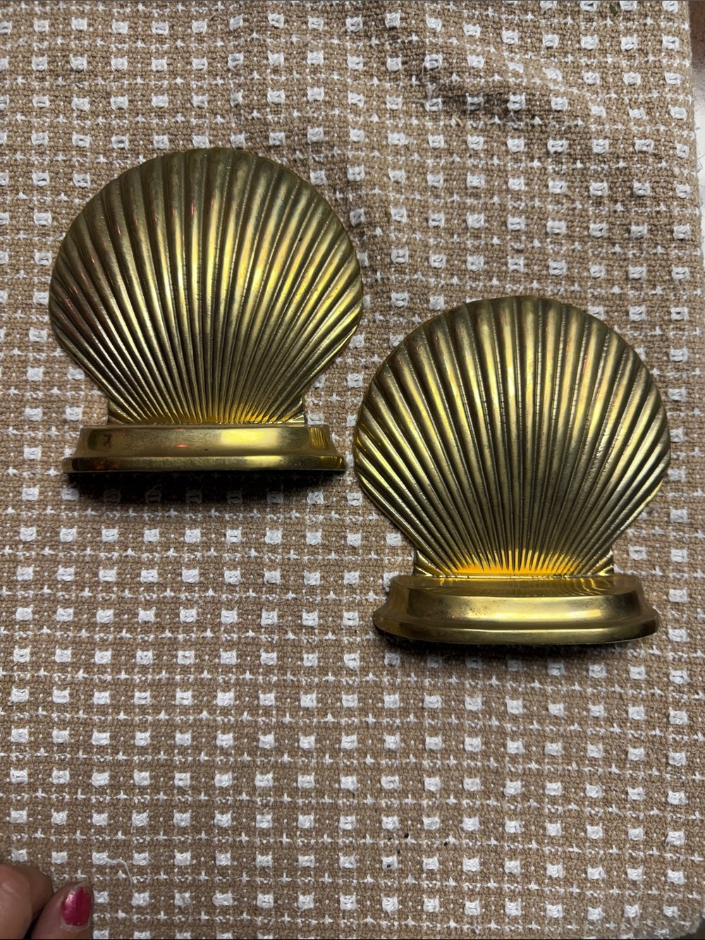 Brass Shell Decorative Bookends by